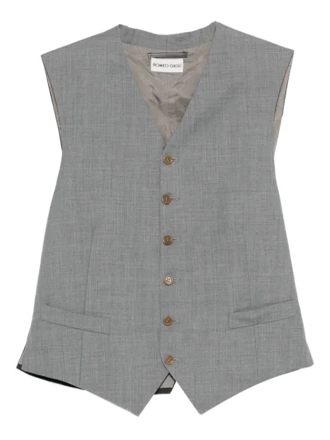 Romeo Gigli Pre-Owned 1990s welt-pockets waistcoat Grey RG250VO