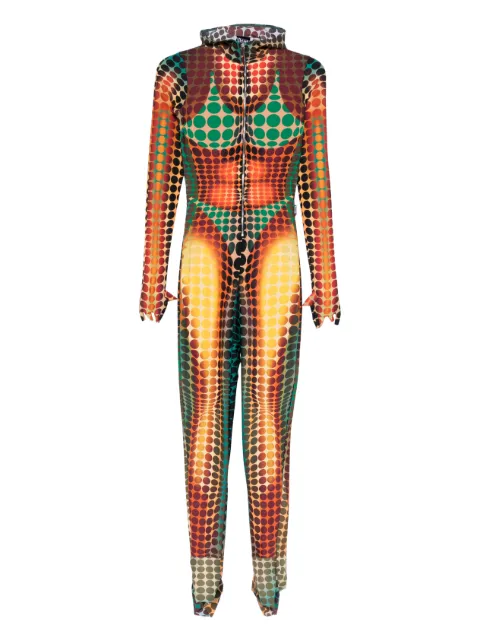 Jean Paul Gaultier zip dotted all in one Orange 2601WJS012J042P