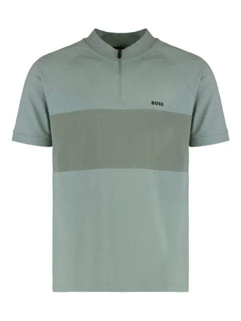 BOSS zip-fastening polo shirt Green 50538102
