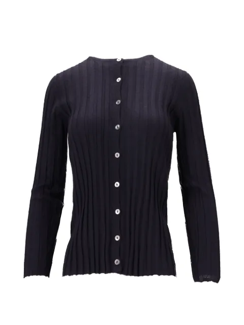 La-Rose ribbed button cardigan Blue LARCARCS