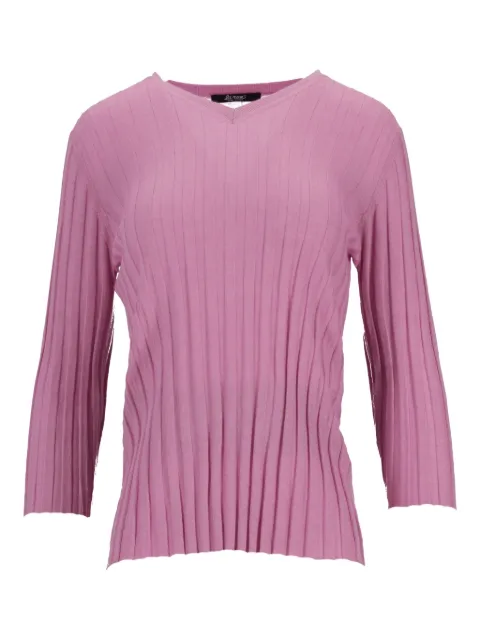 La-Rose V-neck ribbed top Pink LARVCS