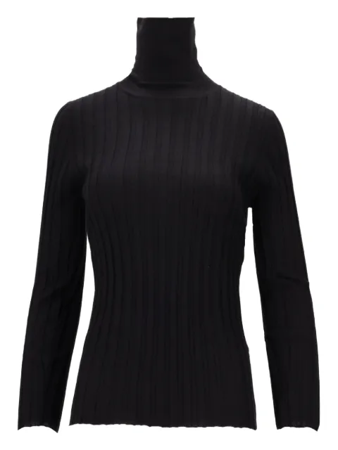 La-Rose high-neck ribbed top Black LARCACS
