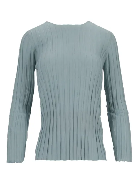 La-Rose ribbed crew-neck top Blue LARDGIRCS