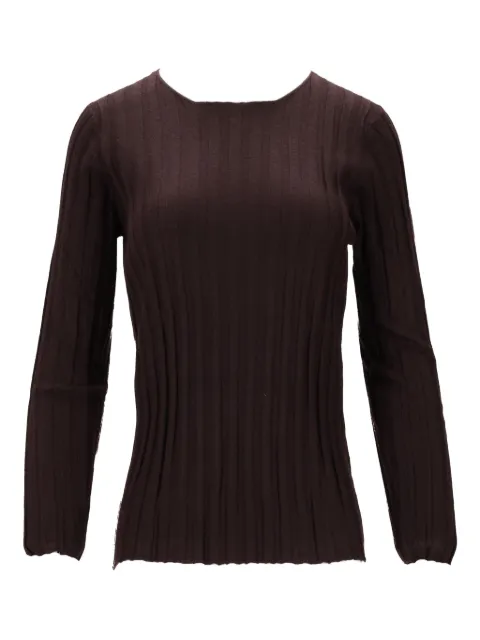 La-Rose ribbed round-neck top Brown LARDGIRCS