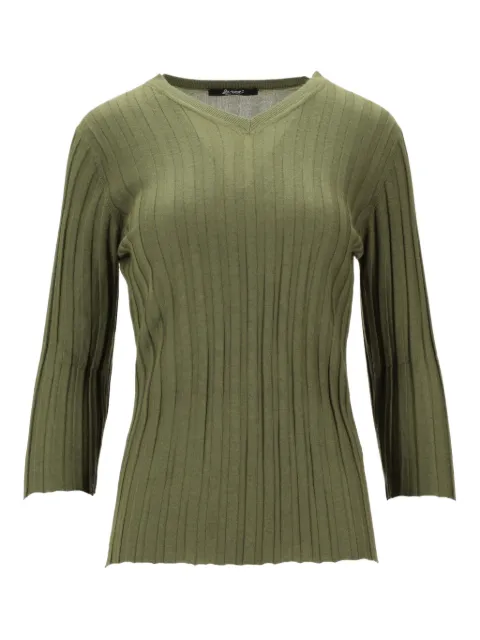 La-Rose V-neck ribbed top Green LARVCS