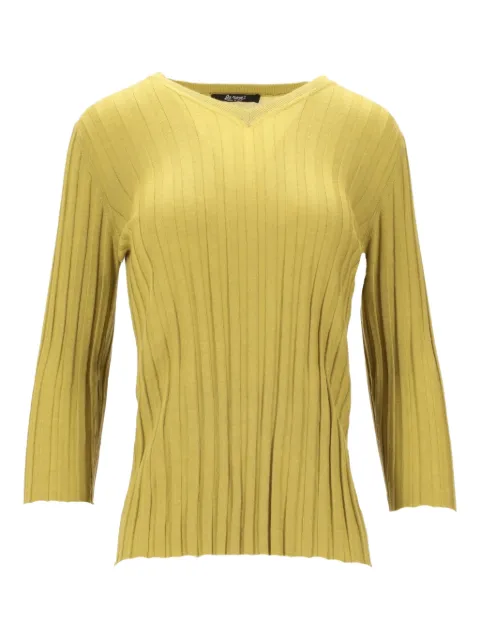 La-Rose V-neck ribbed sweater Yellow LARVCS