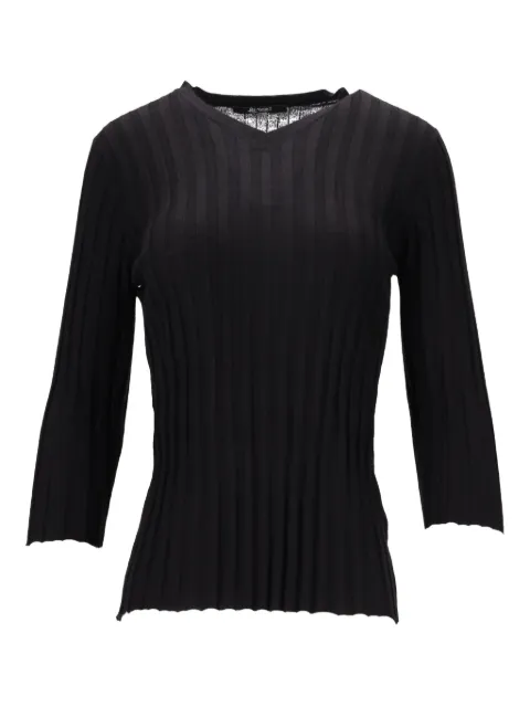 La-Rose V-neck ribbed sweater Black LARVCS