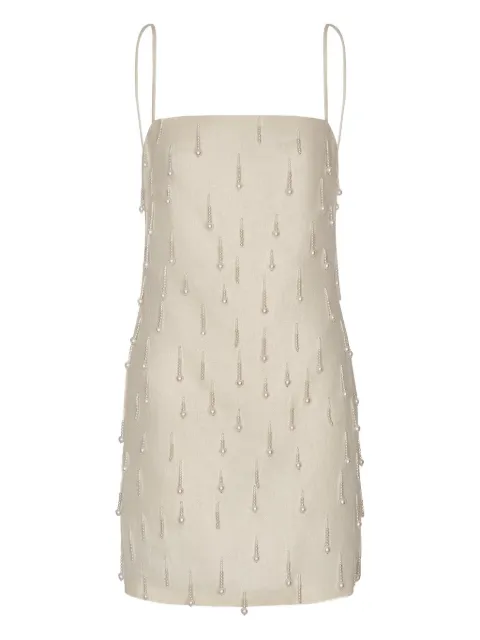 ANDRES OTALORA beaded mini dress Neutrals RT26007IVORY