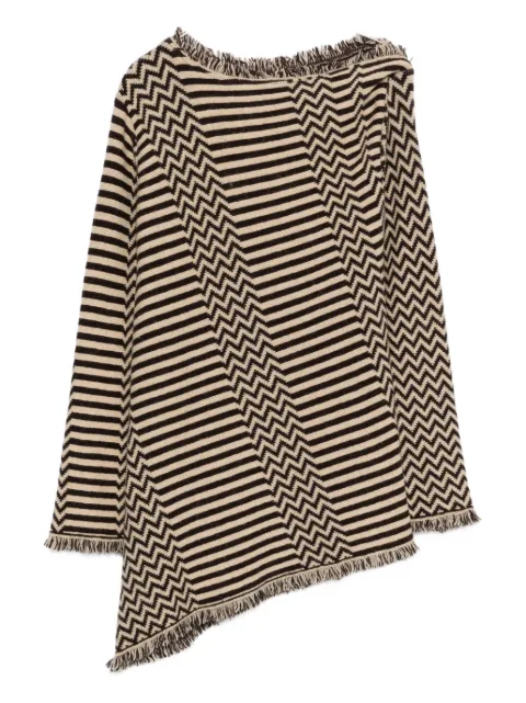 Gianfranco Ferré Pre-Owned 1990s striped fringed sweater Brown GF340VHA