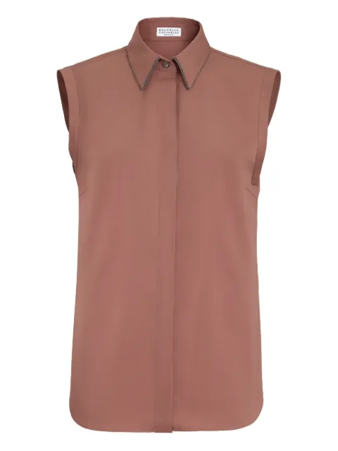 Brunello Cucinelli sleeveless shirt Orange M0091MA616C4182