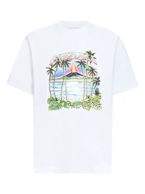 Casablanca volcano-print logo T-shirt White MSP26JTS001