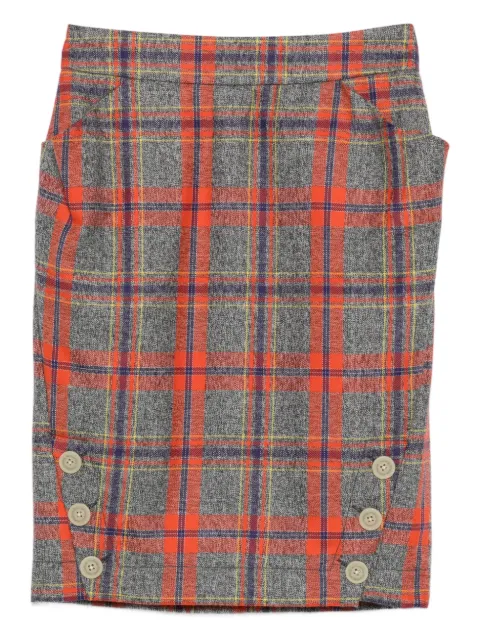 Vivienne Westwood Pre-Owned 2016-2017 buttoned checked skirt Grey VW300VK