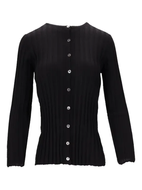 La-Rose ribbed button top Black LARCARCS