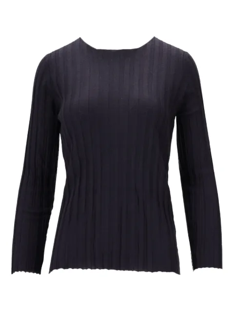 La-Rose ribbed girocollo top Blue LARDGIRCS