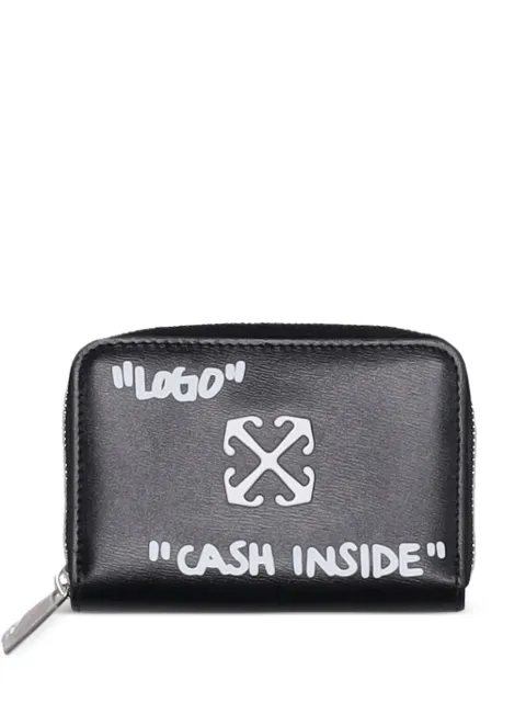 Off-White Jitney zip coin purse Black OWNK001C99LEA0011001