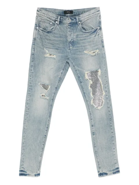Purple Brand sequin-embellished denim jeans Blue P001SBAP126