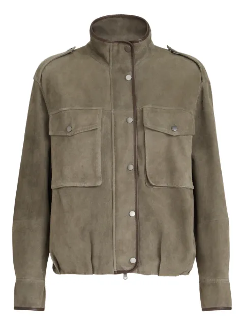 Brunello Cucinelli leather jacket Green MPCAI7787C8850