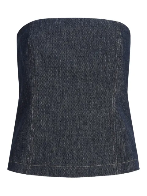 Brunello Cucinelli denim-effect bandeau top Blue MB125EO909C001