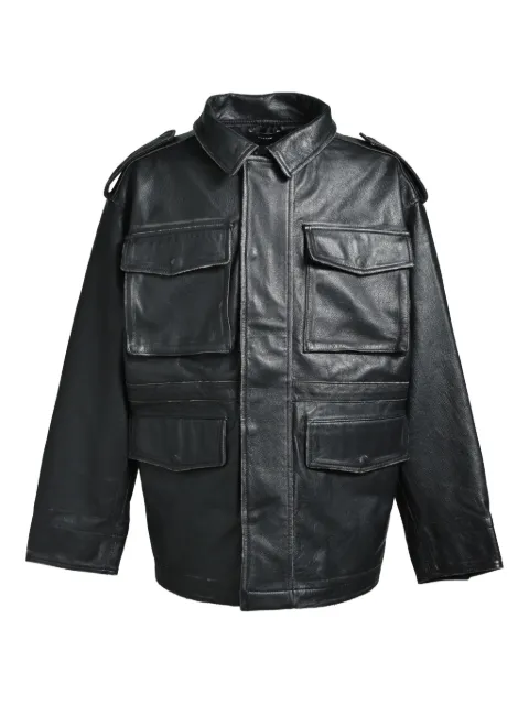 BREATH flap-pocket leather jacket Black BR25AWO0004BLK