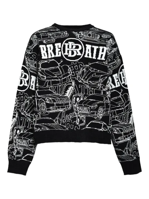 BREATH car-pattern sweater Black BR25AWN3007BLK