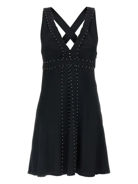 Giovanni Bedin pearl-appliqué V-neck mini dress Black GBFW252556