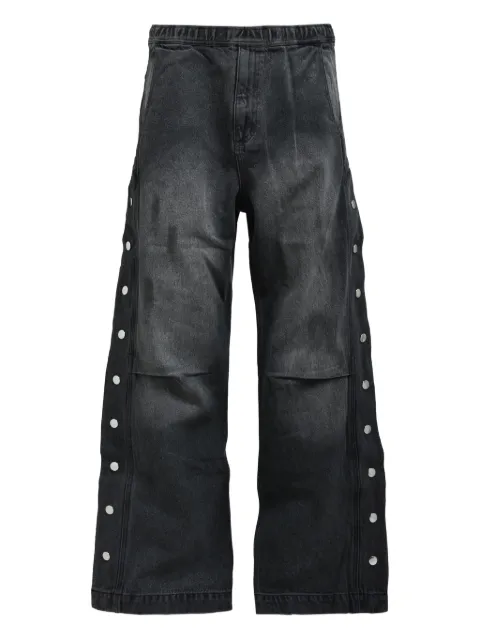 BREATH button-embellishment jeans Grey BR25AWP1016BLK