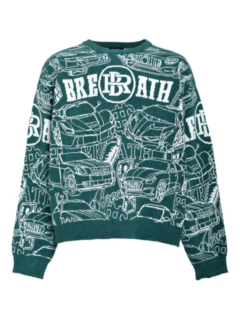 BREATH logo-embellishment sweater Green BR25AWN3007GRN