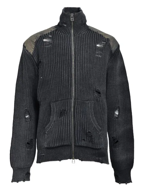 BREATH distressed-details cardigan Grey BR25AWN3004BLK