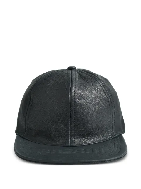 BREATH logo-embossed leather baseball cap Black BR25AWAC8002BLK