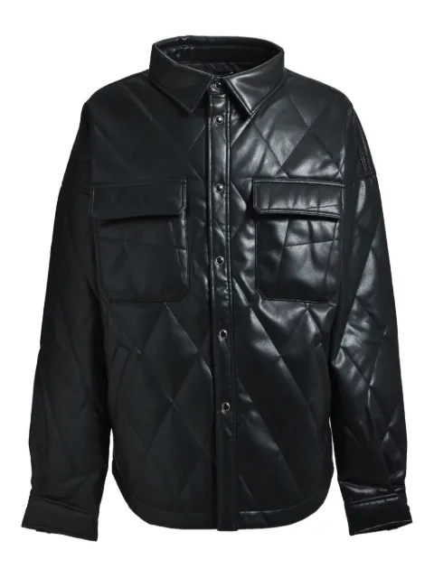 BREATH quilted-pattern leather shirt Black BR25AWS2004BLK
