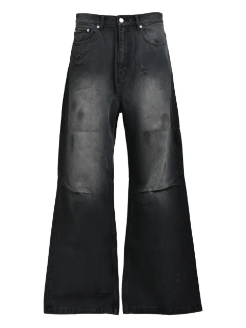 BREATH distressed-detail logo-patch jeans Grey BR25AWP1015BLK