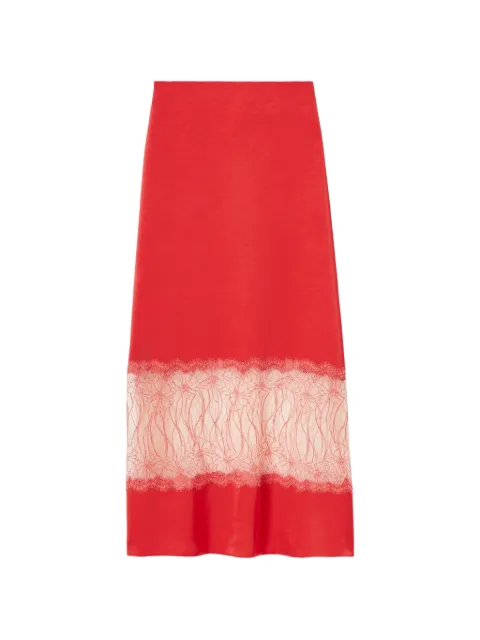 Claudie Pierlot satin lace skirt Red CFPJU00887