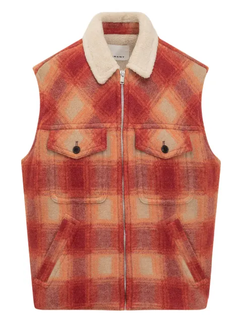 MARANT check pocket gilet Red 23AVE0166HAA3D06H