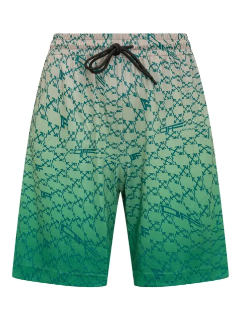 Off-White drawstring patterned short Green OMVH025F22FAB0015055