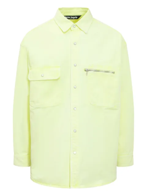 Palm Angels zip-pocket overshirt Yellow PMYD015S22DEN0016510