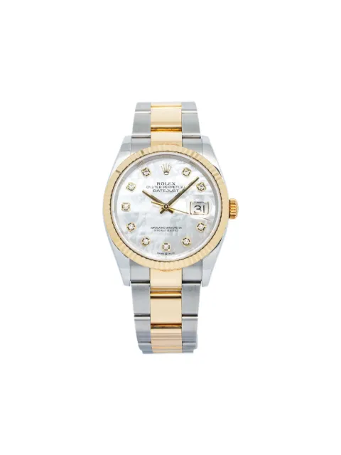 Rolex 18K yellow gold Datejust oyster perpetual 36mm White 126233