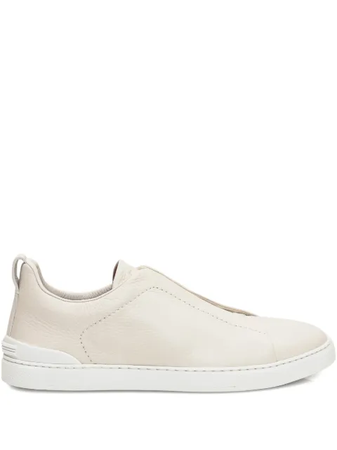 Zegna Triple Stitch leather slip-ons Neutrals LHCVOS4667Z