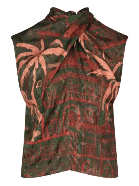 Johanna Ortiz Mystic Shore printed top Green PT03553