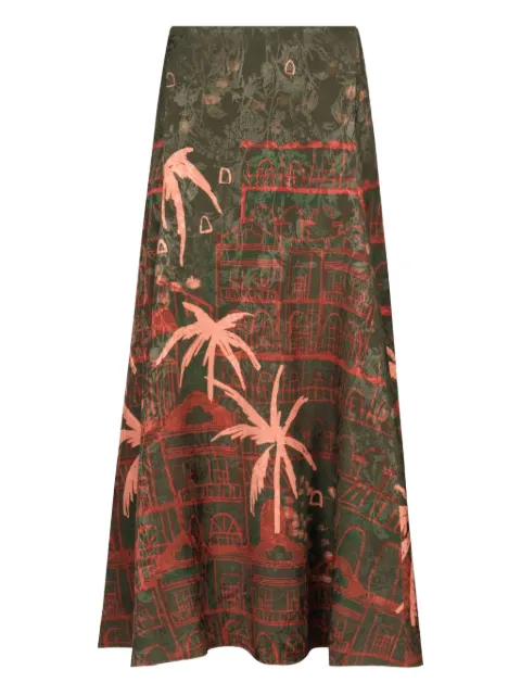 Johanna Ortiz Encanto De Isla printed maxi skirt Green PT03554GREEN