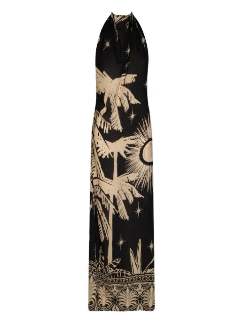Johanna Ortiz Musical Flower printed maxi dress Black PT03591