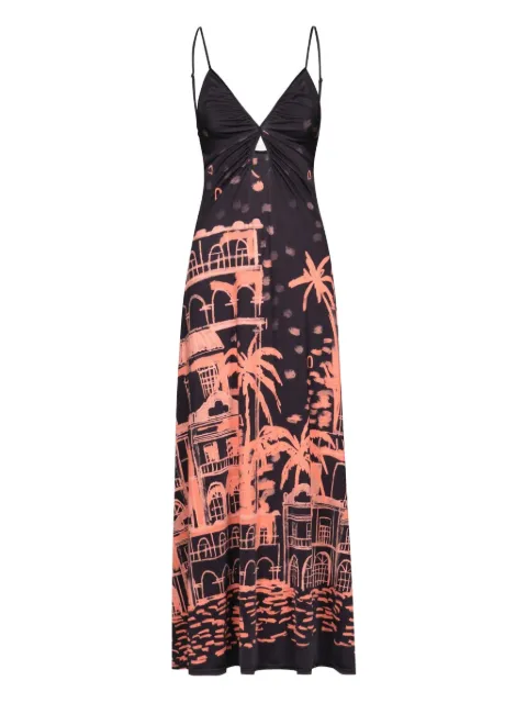 Johanna Ortiz Nuestra Tierra cut-out printed maxi dress Black PT03584