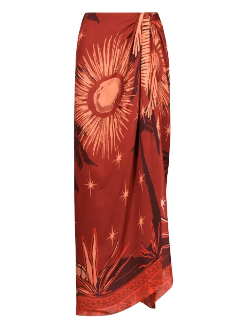 Johanna Ortiz Dance Floor printed maxi skirt Red PT03527