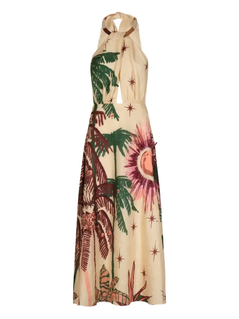 Johanna Ortiz Western Elements floral maxi dress Neutrals PT03526