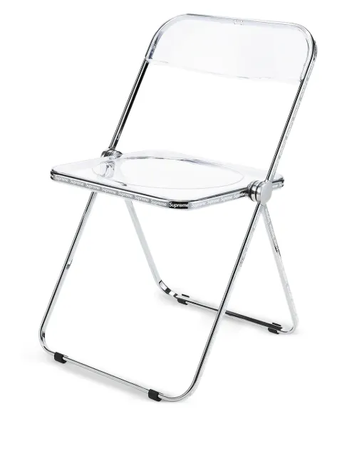 Supreme Plia text print chair Grey SU26320