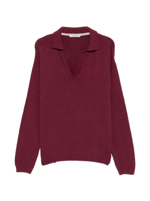 A Kind of Guise Marabou knit polo aubergine cotton boucle Red 58615502454