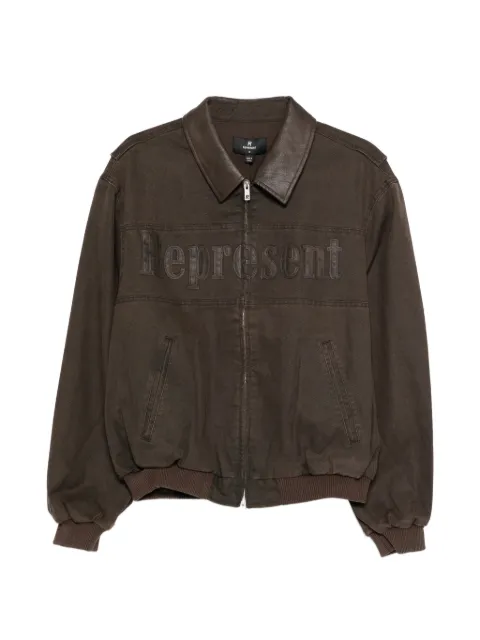 Represent Roscoe logo-appliqué bomber jacket Brown MLM100544