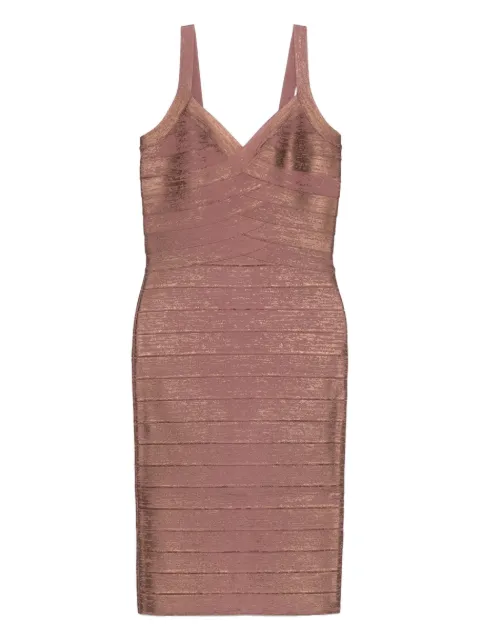 Hervé Léger V-neck bandage dress Pink HFL8549936