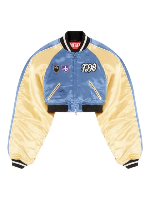 Diesel cropped satin souvenir jacket Blue A235930PLCF