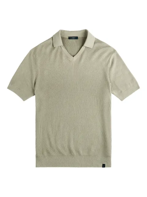 Fay ribbed collar v-neck T-shirt Neutrals NMMC1522220ZAJ