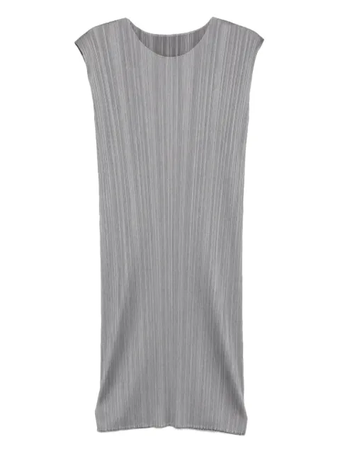 Pleats Please Issey Miyake pleated sleeveless midi dress Grey PP57JH113